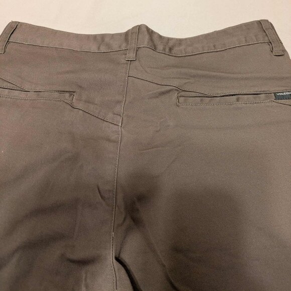 Volcom Shorts Mens 32 Grayish Green Lined Waist Cotton Blend Good Condition - Picture 10 of 14